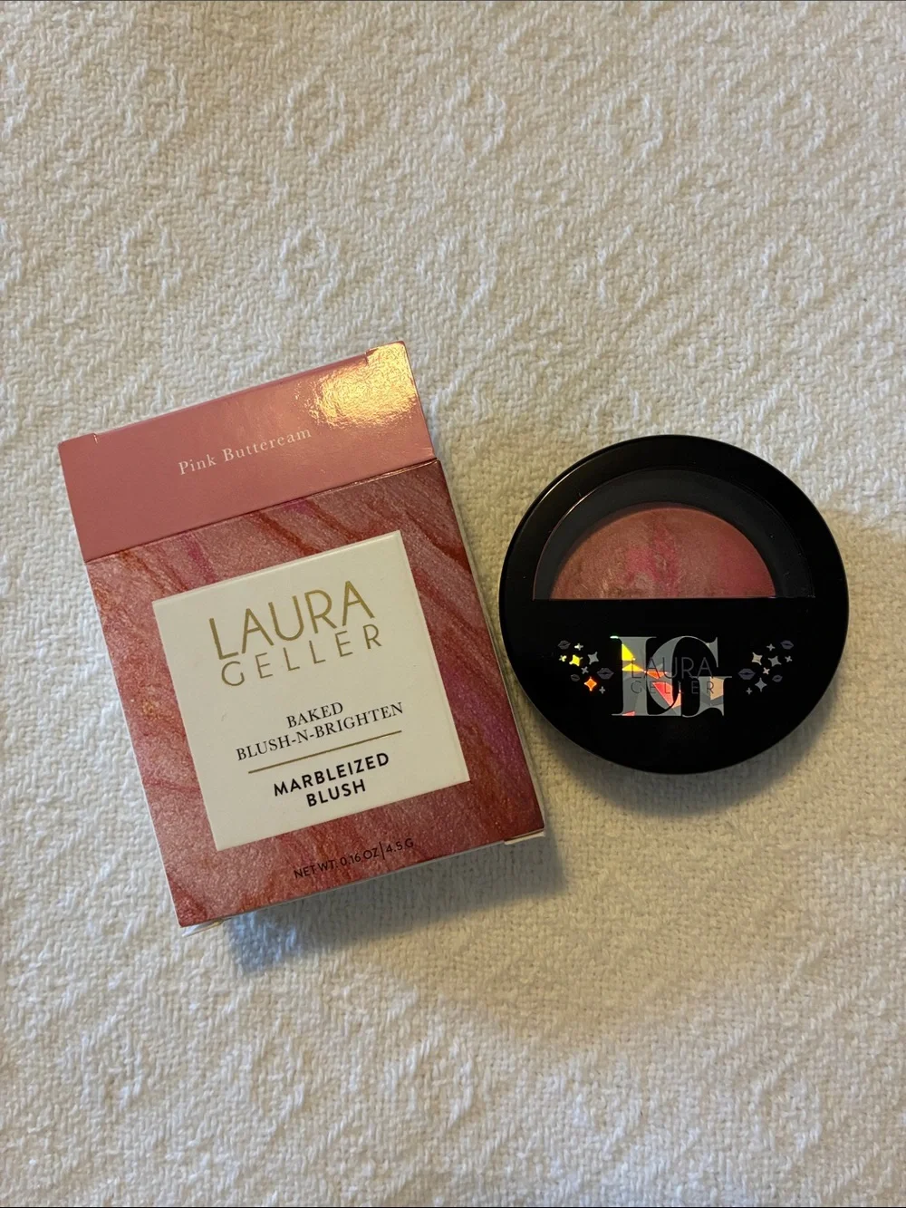 Laura Geller Marbleized Baked Blush-N-Brighten Pink Butteream brand new